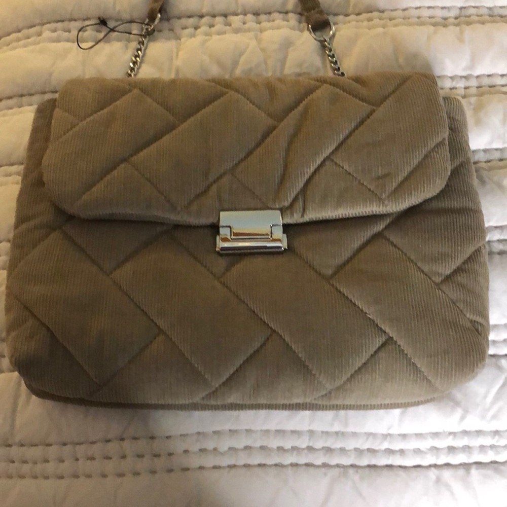 ZARA Quilted Corduroy Maxi Bag